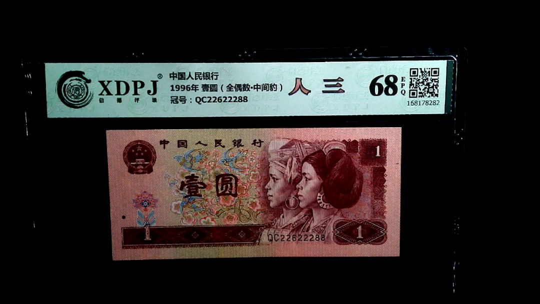 1996年 壹圆（全偶数▪中间豹）