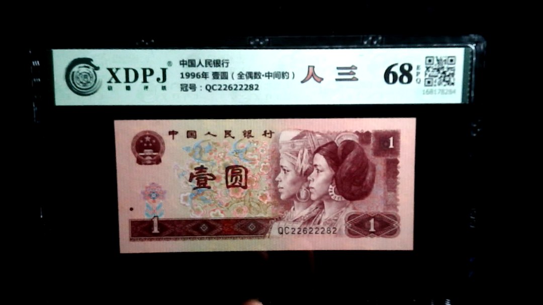 1996年 壹圆（全偶数▪中间豹）