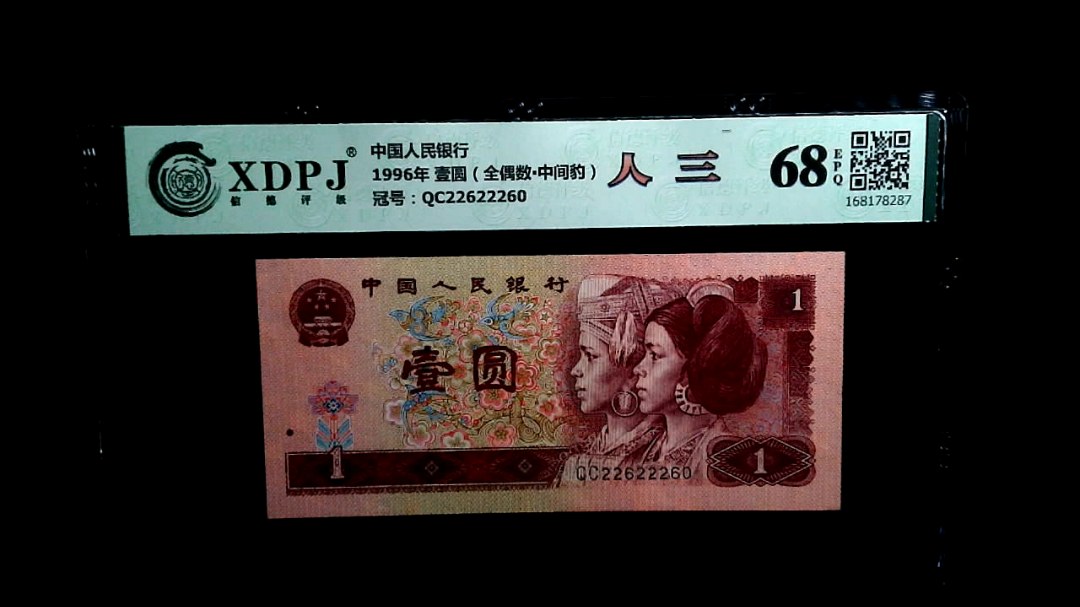 1996年 壹圆（全偶数▪中间豹）