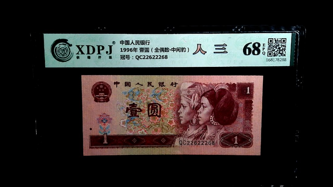 1996年 壹圆（全偶数▪中间豹）